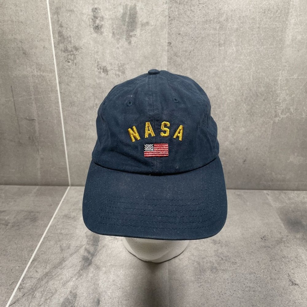 Buzz Aldrin NASA United States Flag Navy Baseball Cap - Adjustable - Space